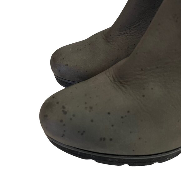 Paul Green Mushroom Gray Lug Sole Quiet Luxury Heeled Ankle‎ Boots 9 - Picture 3 of 9